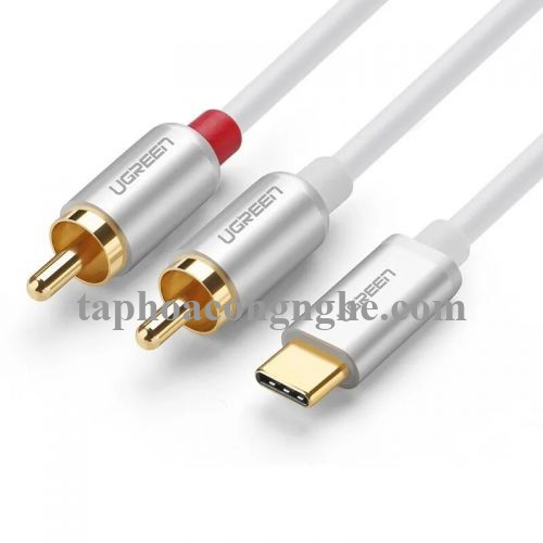 Ugreen 30733 0.5M màu trắng Dây chuyển đổi USB-C sang 2RCA có chipset AV145 30030733